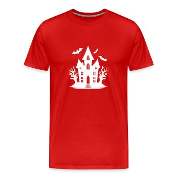 Kinder Spukhaus Halloween Fledermaus Tattoo - Männer Premium Bio T-Shirt - Rot - Vorne - Damien (186cm)
