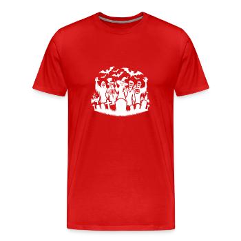 Friedhof Zauber Kinder Halloween Grabstein Party - Männer Premium Bio T-Shirt - Rot - Vorne - Damien (186cm)