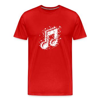 Swinging Music Note Splash Tattoo - Men's Premium Organic T-Shirt - red - Front - Damien (186cm)
