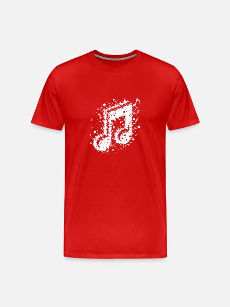 Swinging Music Note Splash Tattoo - T-shirt bio Premium Homme - rouge