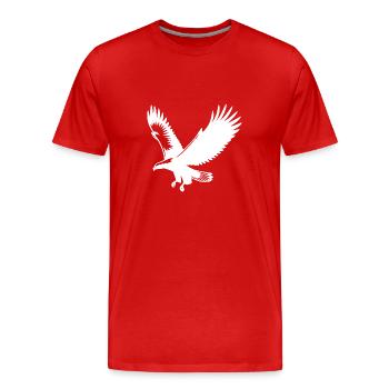 Aigle vers le haut avec d’énormes ailes dans le vent - T-shirt bio Premium Homme - rouge - Devant - Damien (186cm)