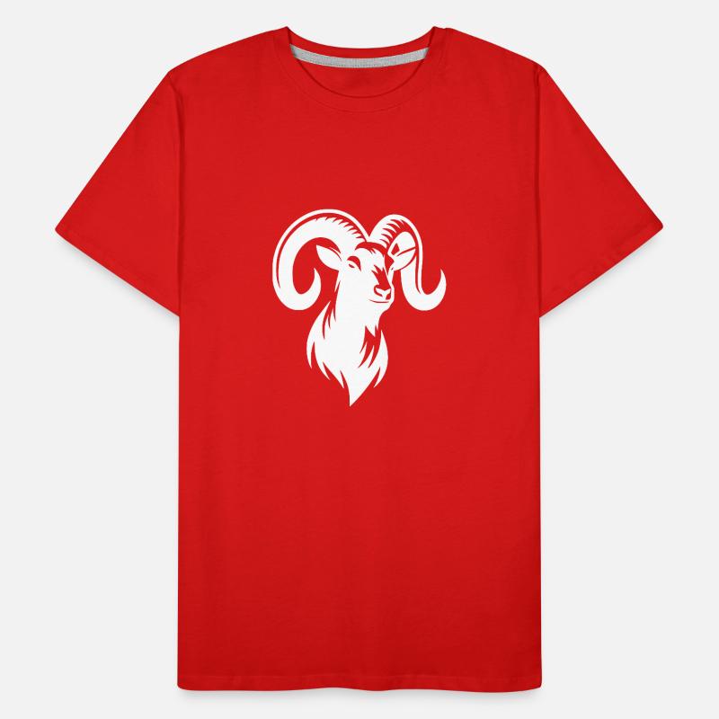 Bouc têtu avec d’énormes cornes T-shirt bio Premium Homme