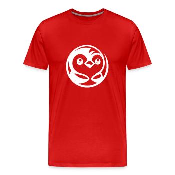 Minimalistische Pinguinzeichnung mit Comic-Charme - Männer Premium Bio T-Shirt - Rot - Vorne - Damien (186cm)
