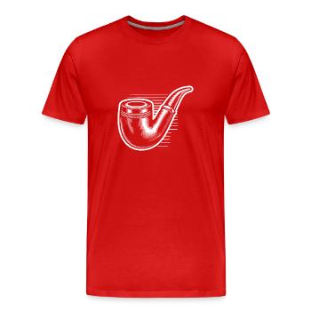 L’art silencieux de fumer de vieux fumeurs de pipe - T-shirt bio Premium Homme - rouge - Devant - Damien (186cm)