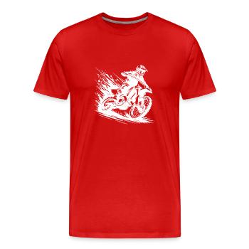 Enduro Gelände Fahrer Matsch und Geschwindigkeit - Männer Premium Bio T-Shirt - Rot - Vorne - Damien (186cm)
