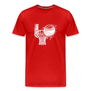 Basketball Korb mit Basketball - Männer Premium Bio T-Shirt - Rot - Vorne - Damien (186cm)