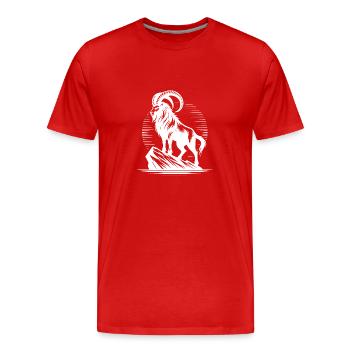Capricorne sinistre avec d’énormes cornes - T-shirt bio Premium Homme - rouge - Devant - Damien (186cm)