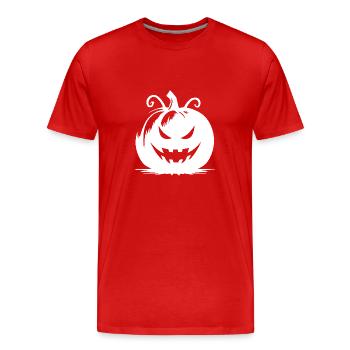Magische Kürbis Laterne mit frechem Grinsen - Männer Premium Bio T-Shirt - Rot - Vorne - Damien (186cm)