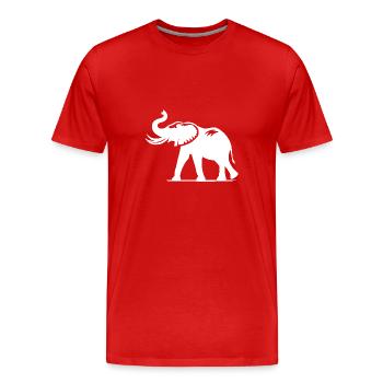 Elefant Porträt mit Rüssel mit Stoßzähnen - Männer Premium Bio T-Shirt - Rot - Vorne - Damien (186cm)