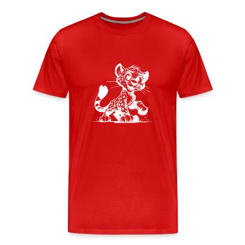 Dessin au crayon pour bébés enfants léopard - T-shirt bio Premium Homme - rouge - Devant - Damien (186cm)