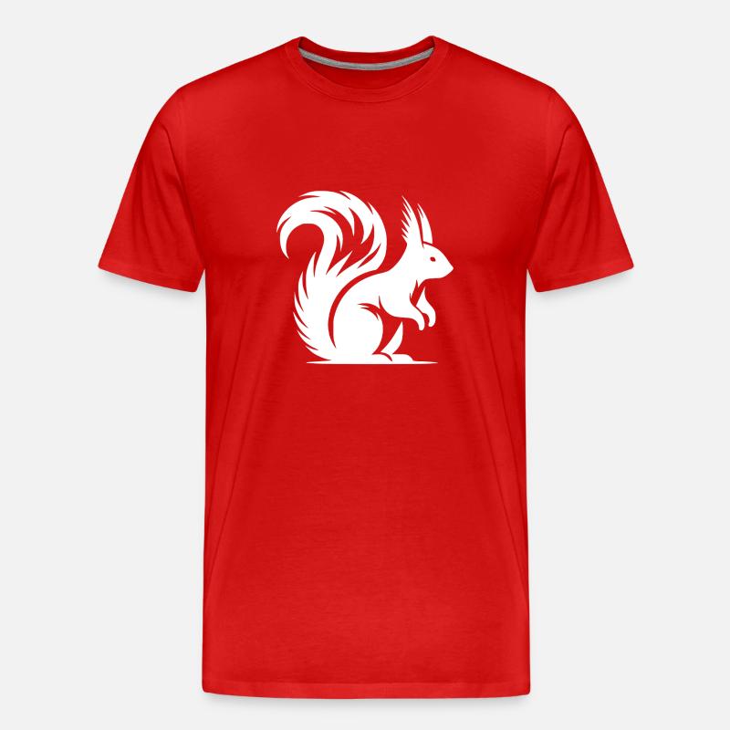 Kleines süsses Eichhörnchen Kinder Zeichnung - Männer Premium Bio T-Shirt - Rot