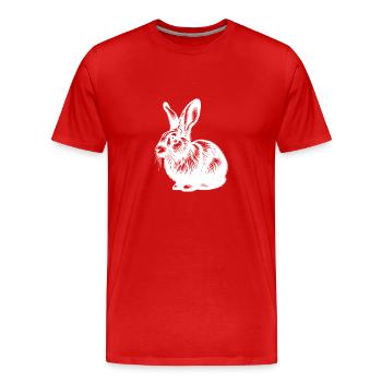 Süsses Häschen mit großen Ohren - Männer Premium Bio T-Shirt - Rot - Vorne - Damien (186cm)