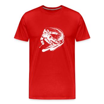 Extremer Pulverschnee und Action auf der Piste - Männer Premium Bio T-Shirt - Rot - Vorne - Damien (186cm)