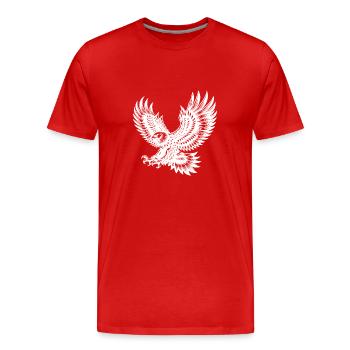 Powerful hunting eagle with sharp claws - Men's Premium Organic T-Shirt - red - Front - Damien (186cm)