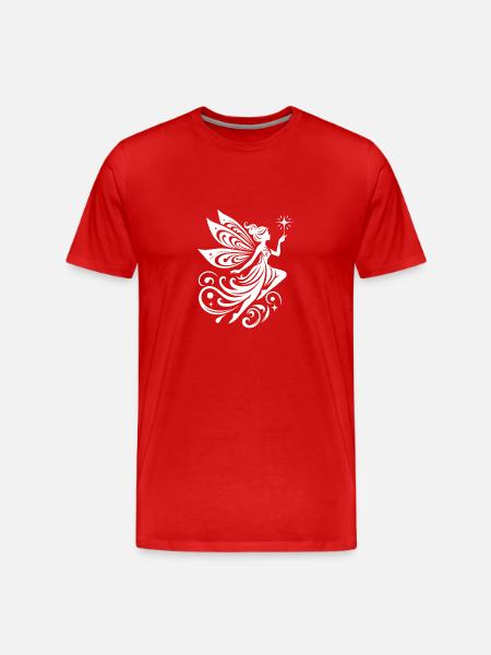 Fairytale fairy with magical silhouette - Men's Premium Organic T-Shirt - red