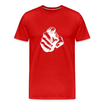 Conception motivante Index index geste de la main - T-shirt bio Premium Homme - rouge - Devant - Damien (186cm)