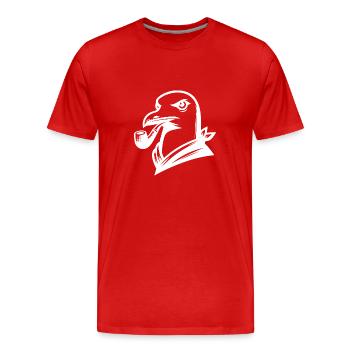 Seagull with Whistle in Cartoon Style - Men's Premium Organic T-Shirt - red - Front - Damien (186cm)