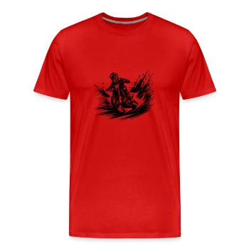 Skisport im Extremsport Style Pisten Abfahrt - Männer Premium Bio T-Shirt - Rot - Vorne - Damien (186cm)