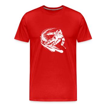 Skifahren Geschwindigkeit und Präzision im Schnee - Männer Premium Bio T-Shirt - Rot - Vorne - Damien (186cm)
