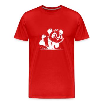 Panda Bébé Enfants Dessin Au Crayon - T-shirt bio Premium Homme - rouge - Devant - Damien (186cm)