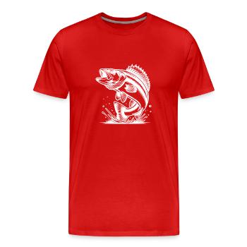 Zander elegant predatory fish for night fishing fans - Men's Premium Organic T-Shirt - red - Front - Damien (186cm)