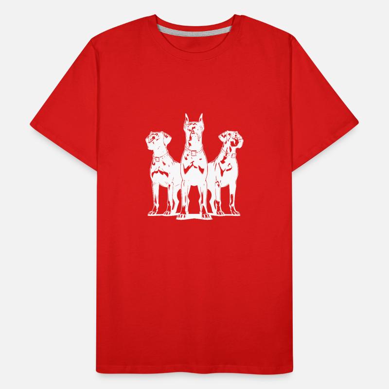 Trois élégants chiens de garde vigilants en poste T-shirt bio Premium Homme