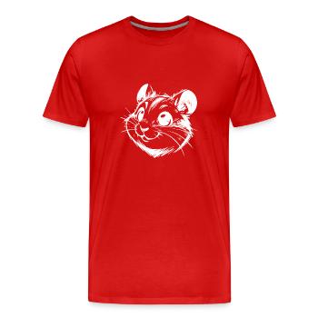 Laughing cute hamster to fall in love with - Men's Premium Organic T-Shirt - red - Front - Damien (186cm)