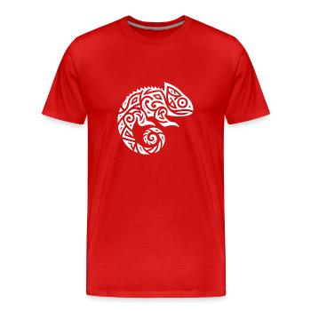 Déguisement de tatouage caméléon mignon - T-shirt bio Premium Homme - rouge - Devant - Damien (186cm)