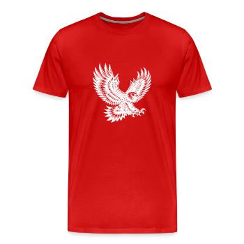 Eagle with outstretched wings in motion - Men's Premium Organic T-Shirt - red - Front - Damien (186cm)