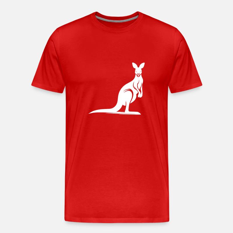 Silhouette eines anmutigen Kängurus - Männer Premium Bio T-Shirt - Rot