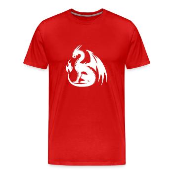 Dragon géant en colère avec d’énormes ailes - T-shirt bio Premium Homme - rouge - Devant - Damien (186cm)