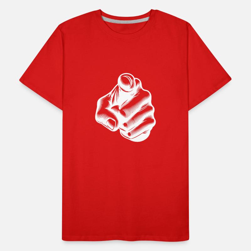 Main avec l’index doigt pointant geste de la main T-shirt bio Premium Homme