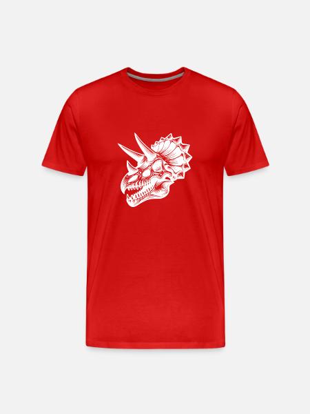 Triceratops - Dinosaur Head Sketch - Men's Premium Organic T-Shirt - red