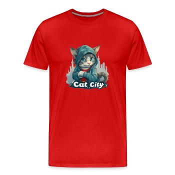 Mode exclusive de Kitten City L’élégance tendance - T-shirt bio Premium Homme - rouge - Devant - Damien (186cm)