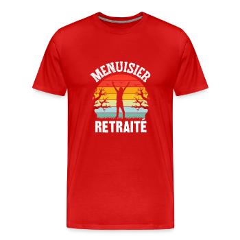 menuisier retraité - T-shirt bio Premium Homme - rouge - Devant - Damien (186cm)