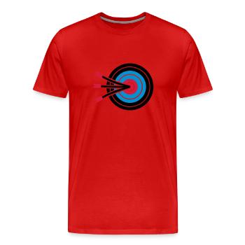 Tir à l'arc - T-shirt bio Premium Homme - rouge - Devant - Damien (186cm)