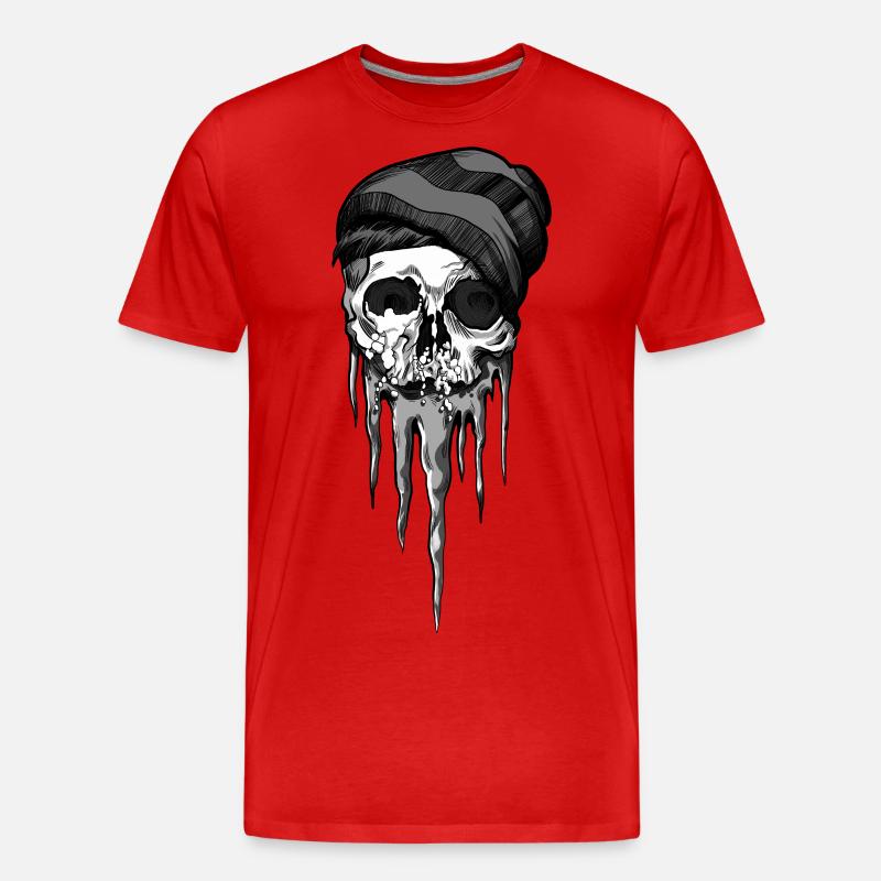 Frozen Skull - Männer Premium Bio T-Shirt - Rot