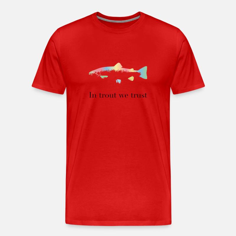 Auf Forellen vertrauen wir - Männer Premium Bio T-Shirt - Rot