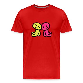Amitié - l'amour 3 - T-shirt bio Premium Homme - rouge - Devant - Damien (186cm)