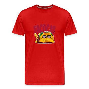 Taco - Männer Premium Bio T-Shirt - Rot - Vorne - Damien (186cm)