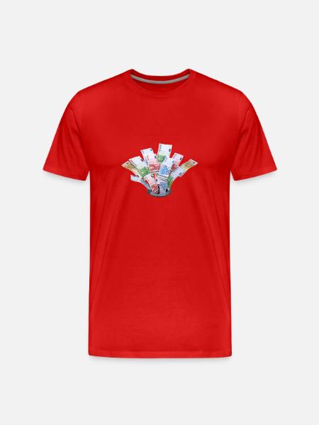 Geldverschwendung 3D - Männer Premium Bio T-Shirt - Rot