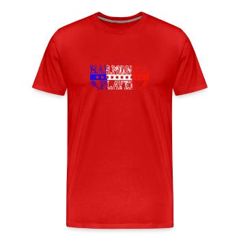 Harmonica player patriote pour harmoniciste - T-shirt bio Premium Homme - rouge - Devant - Damien (186cm)
