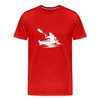Bateau kayak manœuvrable pour les excursions en kayak - T-shirt bio Premium Homme - rouge - Devant - Damien (186cm)
