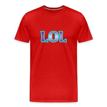LOL - Männer Premium Bio T-Shirt - Rot - Vorne - Damien (186cm)