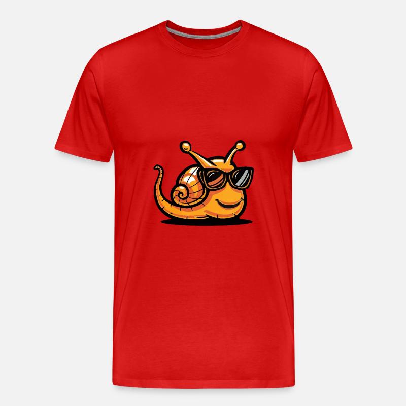 Schnecke Cool Comic - Männer Premium Bio T-Shirt - Rot