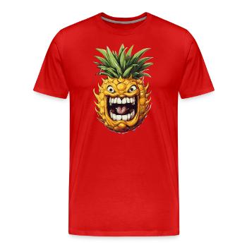 Drôle de fruit d’ananas - T-shirt bio Premium Homme - rouge - Devant - Damien (186cm)
