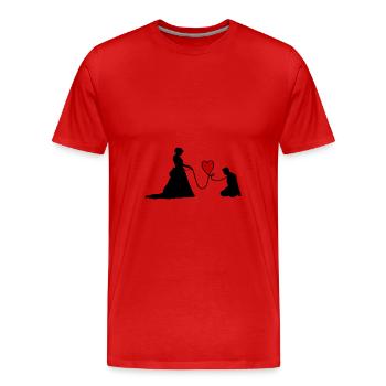 Wedding Couple Newlyweds Funny - Men's Premium Organic T-Shirt - red - Front - Damien (186cm)
