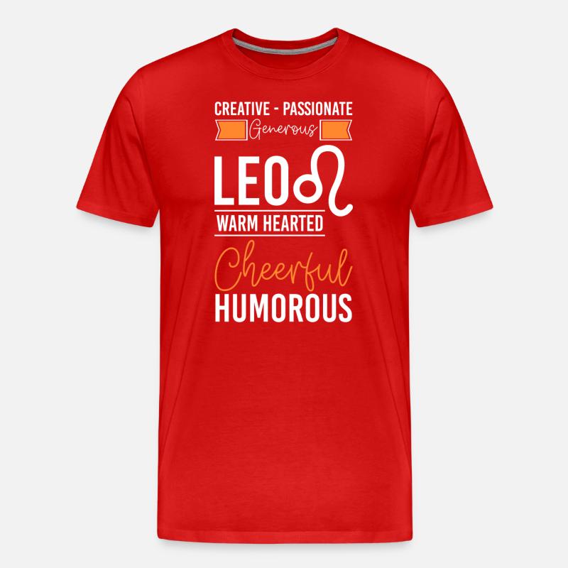 Löwe Sternbild Stern - Männer Premium Bio T-Shirt - Rot