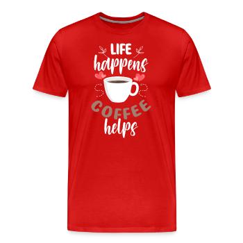 Coffee Lovers Morning Grouch early risers Drinking - Men's Premium Organic T-Shirt - red - Front - Damien (186cm)