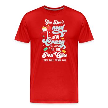 Briefträger Briefe Paketbote - Männer Premium Bio T-Shirt - Rot - Vorne - Damien (186cm)